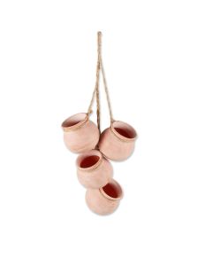 WHITE WASH TERRACOTTA DANGLING MINI POTS