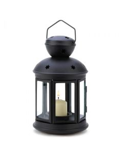 BLACK COLONIAL CANDLE LAMP